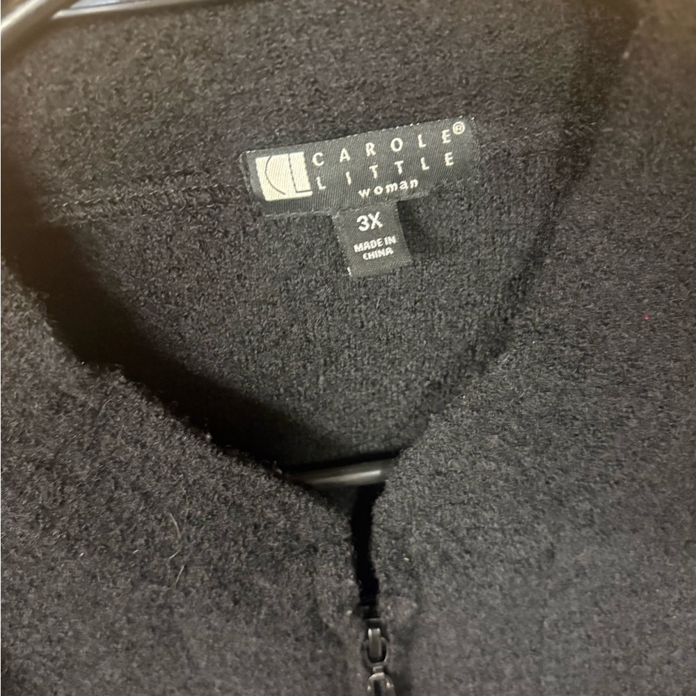 Carole Little Black Zip Up Sweater - Picture 3 of 12